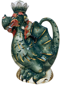 Штоф "Дракон" цветной с золотом