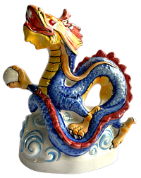 Штоф «Дракон» стразами цветной 